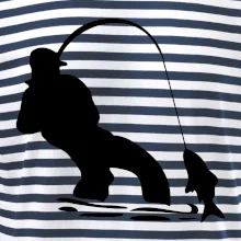 Rybár ťahajúce rybu