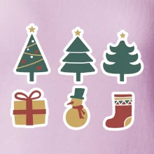 Vianočná sada - stromčeky a darčeky