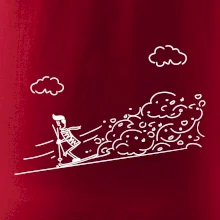 Kreslený lyžiar na horách