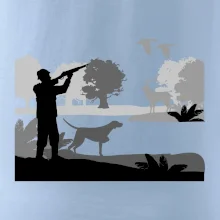 Lovec a stavač v lese