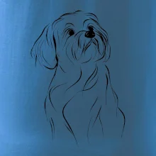 Lhasa Apso čierny nákres slabej linky