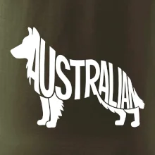 Austrálsky Ovčiak - nápis v tele