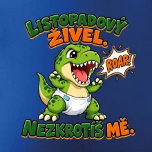 Listopadový živel zelený dinosaurus rex v plence