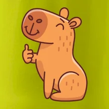 Kapybara s palcom hore