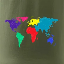 Svetové kontinenty bez názvov - farebné