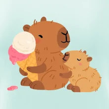 Kapybara so zmrzlinou