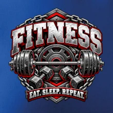 Fitness činka a závažia eat sleep repeat