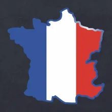 Francúzska vlajka mapa obrys