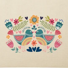 Folklór - dva farebné vtáčiky