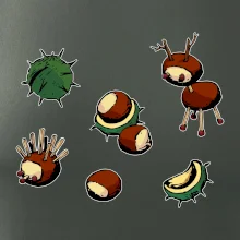 Gaštanové zvieratká - obdĺžnik Gaštanové zvieratká - obdĺžnik