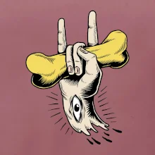 Rocková ruka kosť a oko