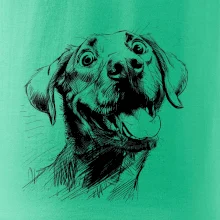 Čiernobiela karikatúra Labrador svetlý