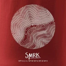 Smrk - vrstevnice v kruhu