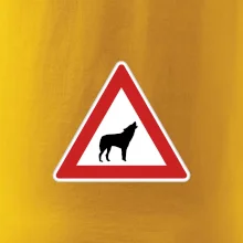 Dopravná značka - Pozor vlk Dopravná značka - Pozor vlk