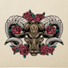 Hlava barana s ružami