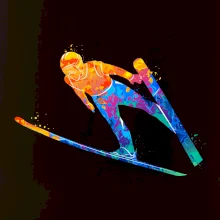 Skokan na lyžiach splash