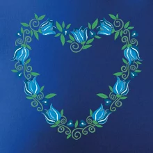 Modré tulipánové srdiečko (Pecka design)