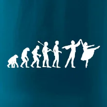 Evolúcia tanec - muž a žena so sukňou