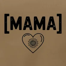 Mama nápis a srdce a slnečnice