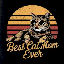Best cat mom - vintage
