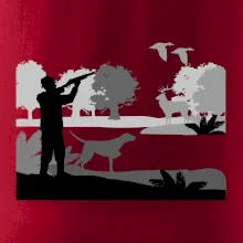 Lovec a stavač v lese Lovec a stavač v lese