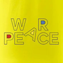 War, peace - farebný nápis