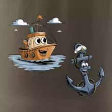 Parové tričko - Loď a kotva