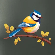 Sýkorka modrinka kreslená