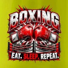 Boxerské rukavice v ringu eat sleep repeat