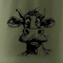 Čiernobiela karikatúra svetlá krava hlava Čiernobiela karikatúra svetlá krava hlava