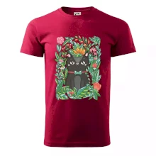 Mačka s kvetmi maľované