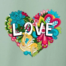 Love nápis květovaný