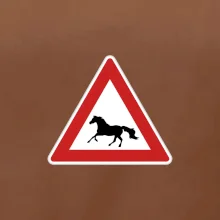 Dopravná značka - Pozor kôň bežiaci