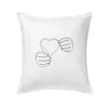 Ruka držiaca srdce jedným ťahom