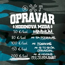 Hodinová mzda - opravár