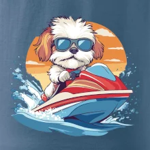 Bišónik na vodnom skútri