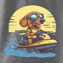 Jazvečík na vodnom skútri