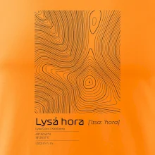 Lysá hora - vrstevnice v obdĺžniku