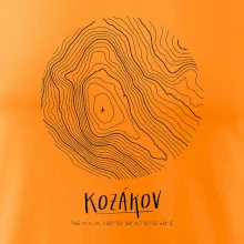 Kozákov - vrstevnice v kruhu