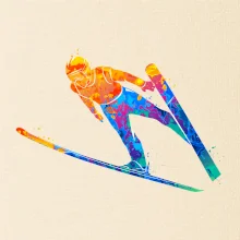 Skokan na lyžiach splash