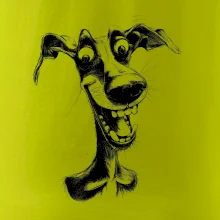 Čiernobiela karikatúra chrt