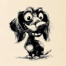 Čiernobiela karikatúra jazvečík