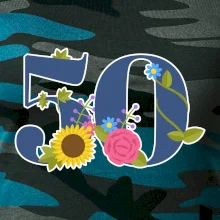 Kvetinové číslo kreslené - 50