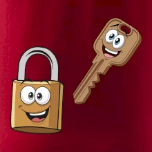 Parové tričká - Zámok a kľúč