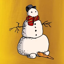 Snehuliak so spadnutým nosom