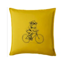 Opice s okuliarmi na bicykli