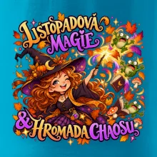 Listopadová čarodějka kouzlí podzimní žáby