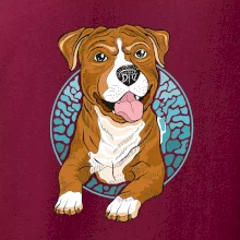 Americký staford kreslený v koliesku (Pecka design)