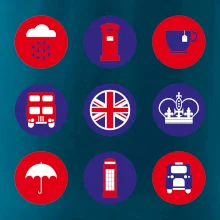 Anglicko symboly v kruhoch