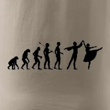 Evolúcia tanec - muž a žena so sukňou